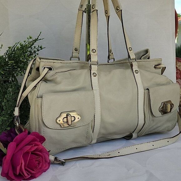 Olivia Harris Bone White Soft Sheep's Leather Shoulder Bag XL - Picture 2 of 13